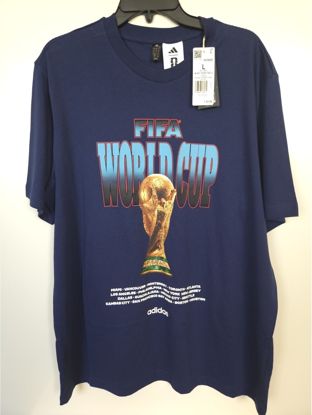 Adidas FIFA World Cup 2026 North America Tour Shirt Size Large L Blue